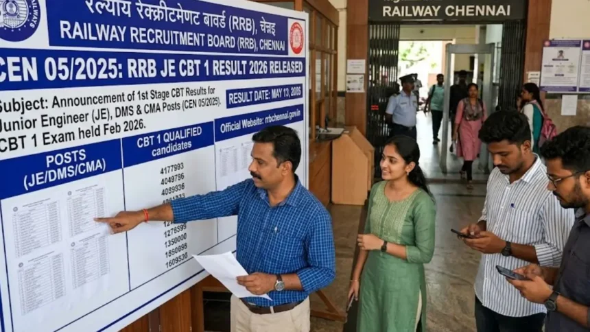RRB JE CBT 1 Result 2026