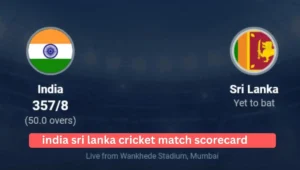 India Sri Lanka Cricket Match Scorecard